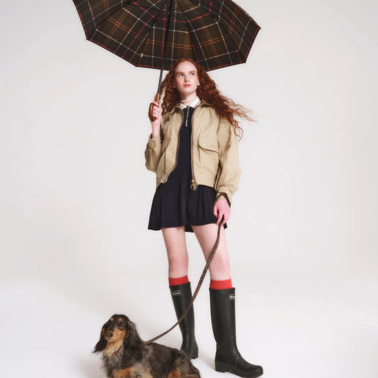 Young Ideas & Henmores -Tartan Full Length Umbrella -TN69 Winterberry Tartan -OS
