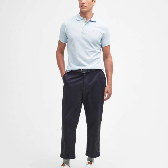 Young Ideas & Henmores - Tartan Pique Polo Shirt - BU44 Niagara Mist - M