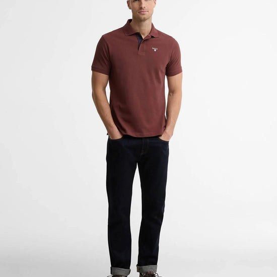 Young Ideas & Henmores - Tartan Pique Polo Shirt - RU11 Burnt Pepper - M