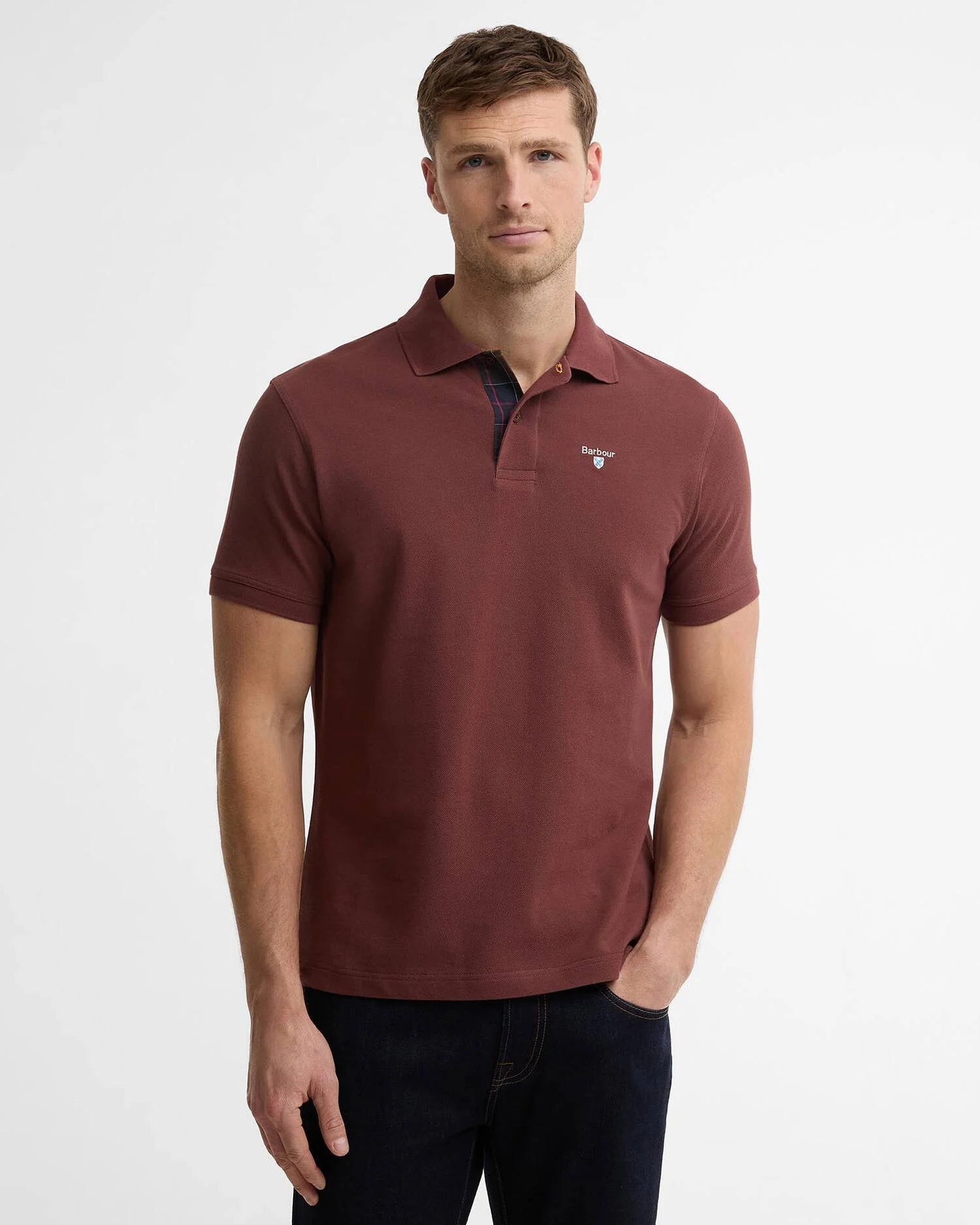 Young Ideas & Henmores - Tartan Pique Polo Shirt - RU11 Burnt Pepper - M