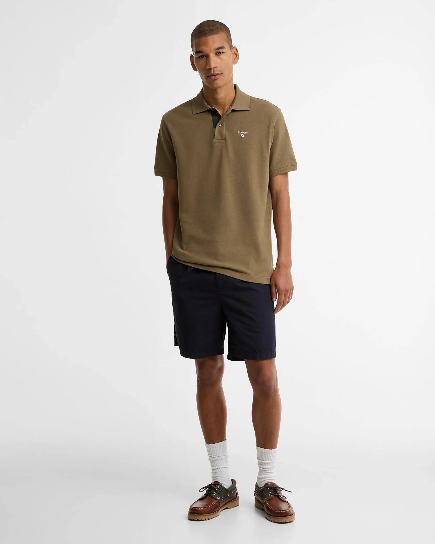 Young Ideas & Henmores - Tartan Pique Polo Shirt - OL17 Clay - M