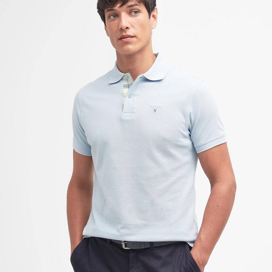 Young Ideas & Henmores - Tartan Pique Polo Shirt - BU44 Niagara Mist - M