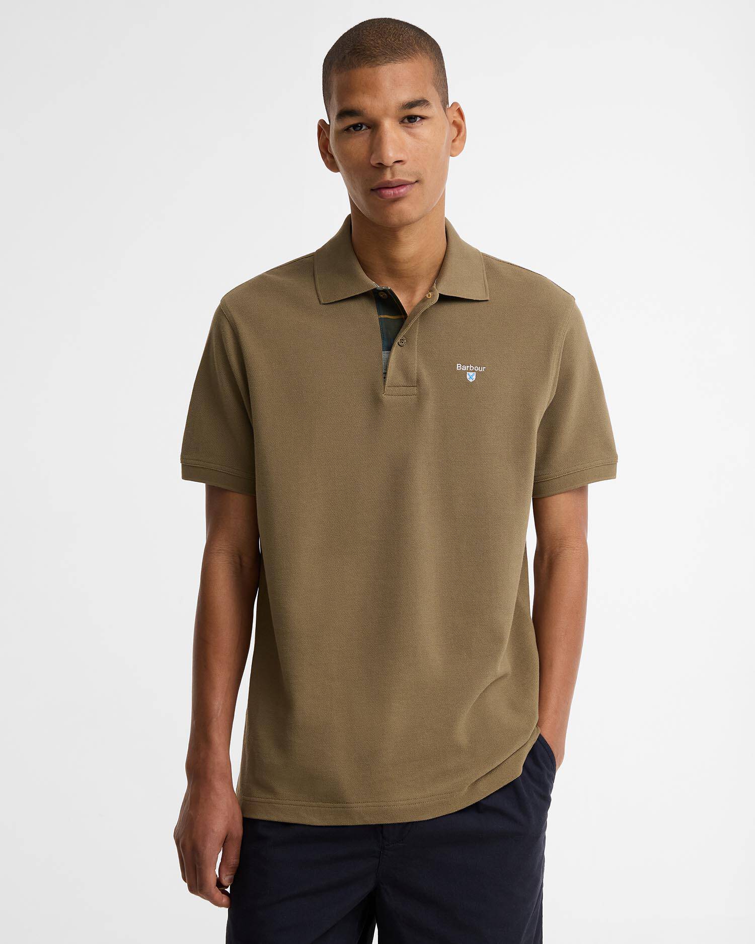 Young Ideas & Henmores - Tartan Pique Polo Shirt - OL17 Clay - M
