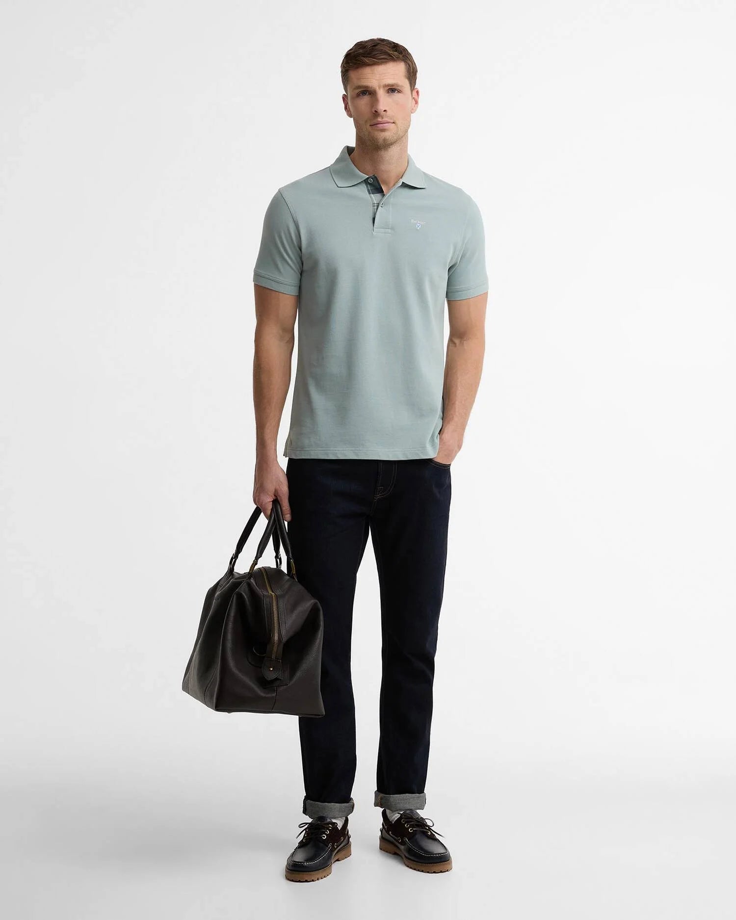 Young Ideas & Henmores - Tartan Pique Polo Shirt - TE13 Dusty Slate - M