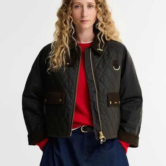 Young Ideas & Henmores -Tartan Reimagined Icons Tartan Quilted Spey Wax Jacket -OL71 Olive/Classic -6