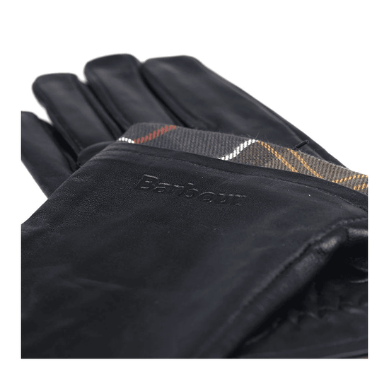 Young Ideas/Henmores - Tartan Trimmed Leather Gloves - BK11 Black/Classic - S