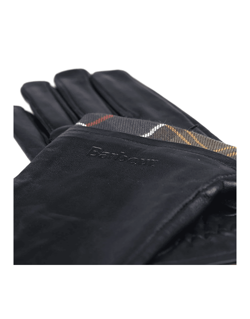 Young Ideas/Henmores - Tartan Trimmed Leather Gloves - BK11 Black/Classic - S