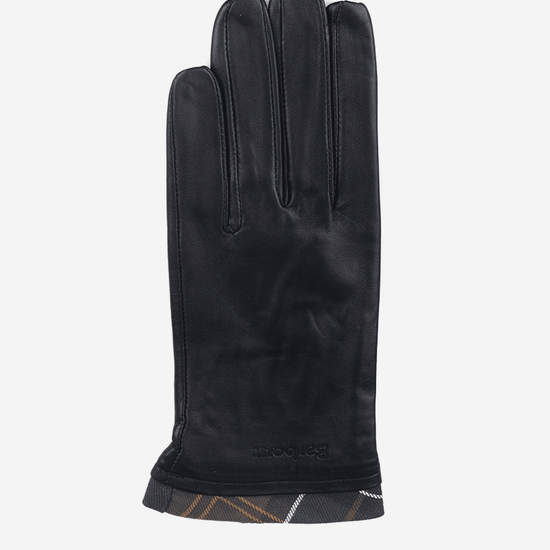 Young Ideas/Henmores - Tartan Trimmed Leather Gloves - BK11 Black/Classic - S