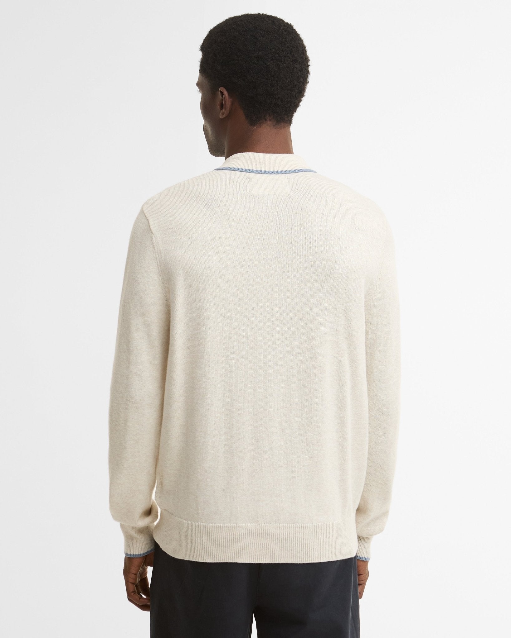 Young Ideas & Henmores -Taunton Knitted Polo Shirt -WH32 Whisper White -L