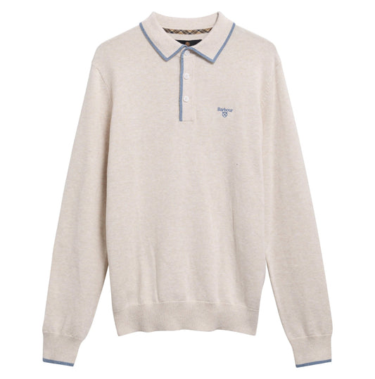 Young Ideas & Henmores -Taunton Knitted Polo Shirt -WH32 Whisper White -L