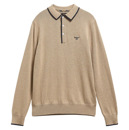 Young Ideas & Henmores -Taunton Knitted Polo Shirt -ST51 Stone -L