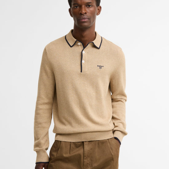 Young Ideas & Henmores -Taunton Knitted Polo Shirt -WH32 Whisper White -L