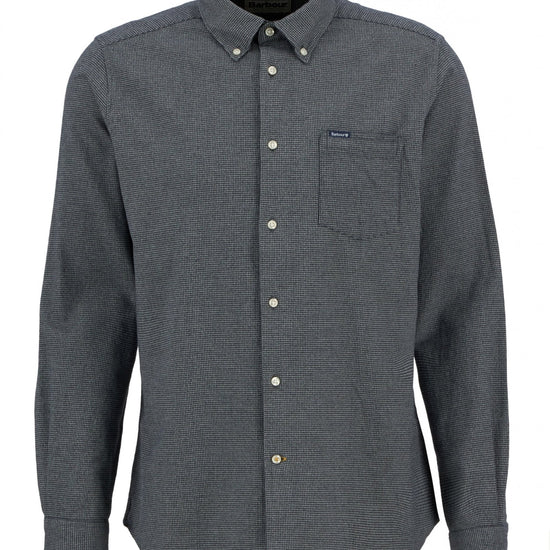 Young Ideas/Henmores - Turner Tailored Houndstooth Shirt - GY52 Grey Marl - M