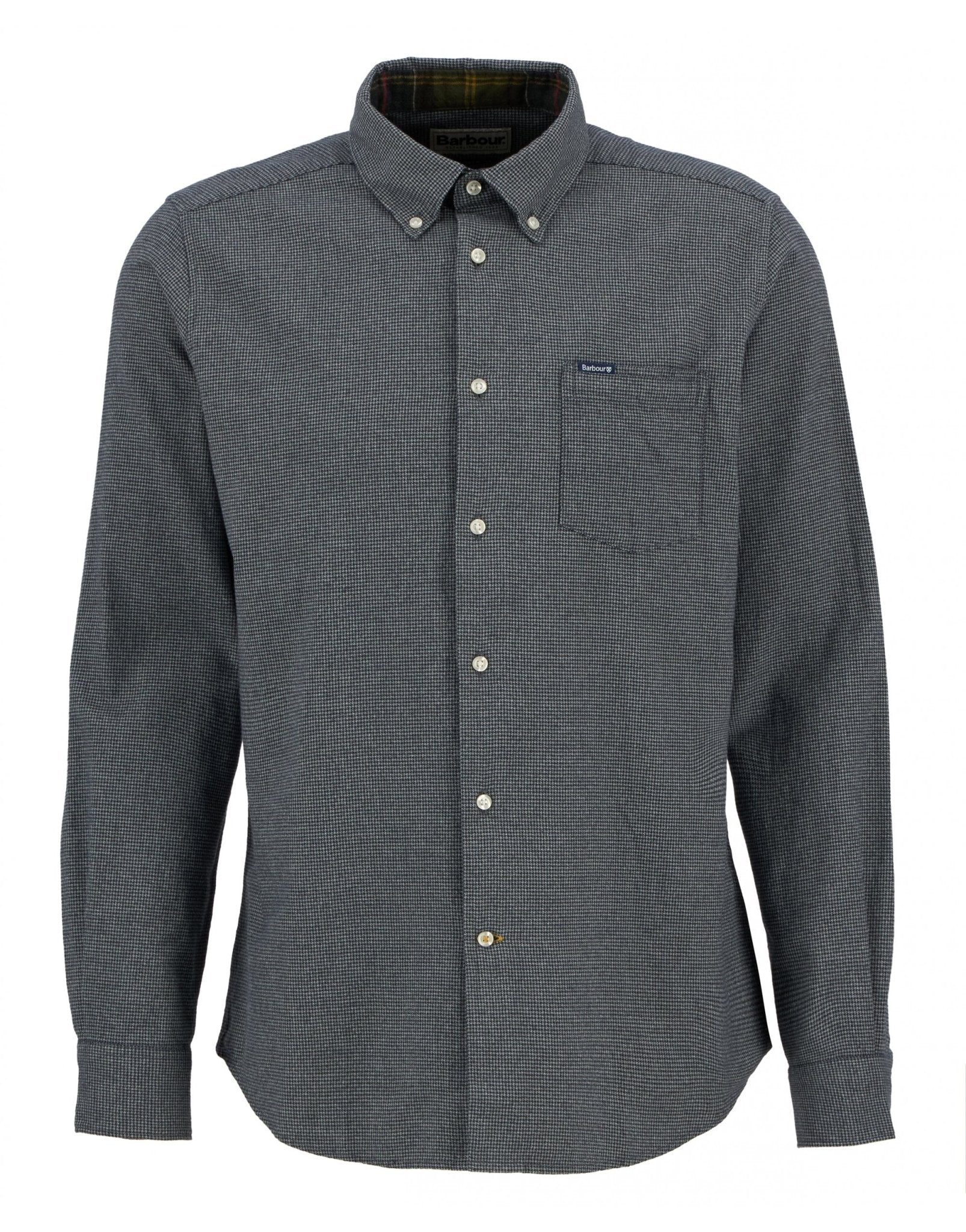 Young Ideas/Henmores - Turner Tailored Houndstooth Shirt - GY52 Grey Marl - M