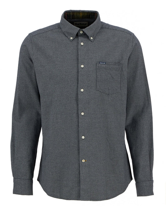 Young Ideas/Henmores - Turner Tailored Houndstooth Shirt - GY52 Grey Marl - M