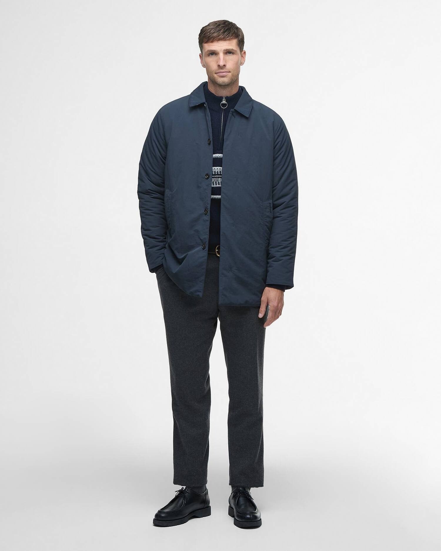 Young Ideas/Henmores - Wadded Lorden Showerproof Mac - NY91 Dark Navy - M