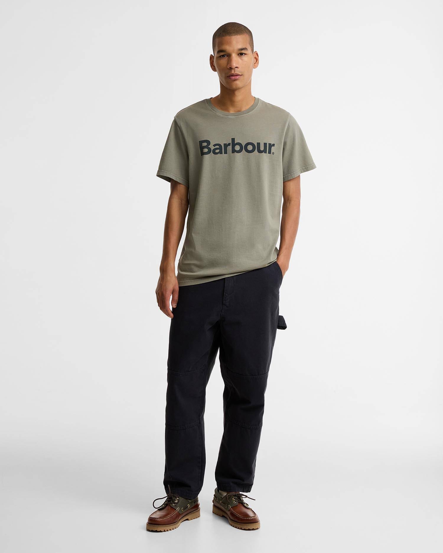 Young Ideas & Henmores - Washington Overdyed Logo Tailored T-Shirt - OL56 Dusty Olive - M
