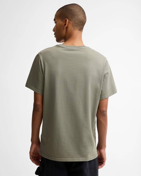 Young Ideas & Henmores - Washington Overdyed Logo Tailored T-Shirt - OL56 Dusty Olive - M