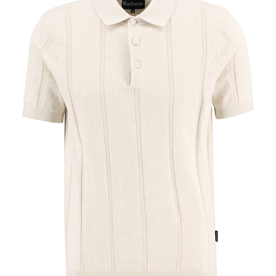 Young Ideas & Henmores -Wellburn Knitted Polo Shirt -BE72 Oatmeal -M