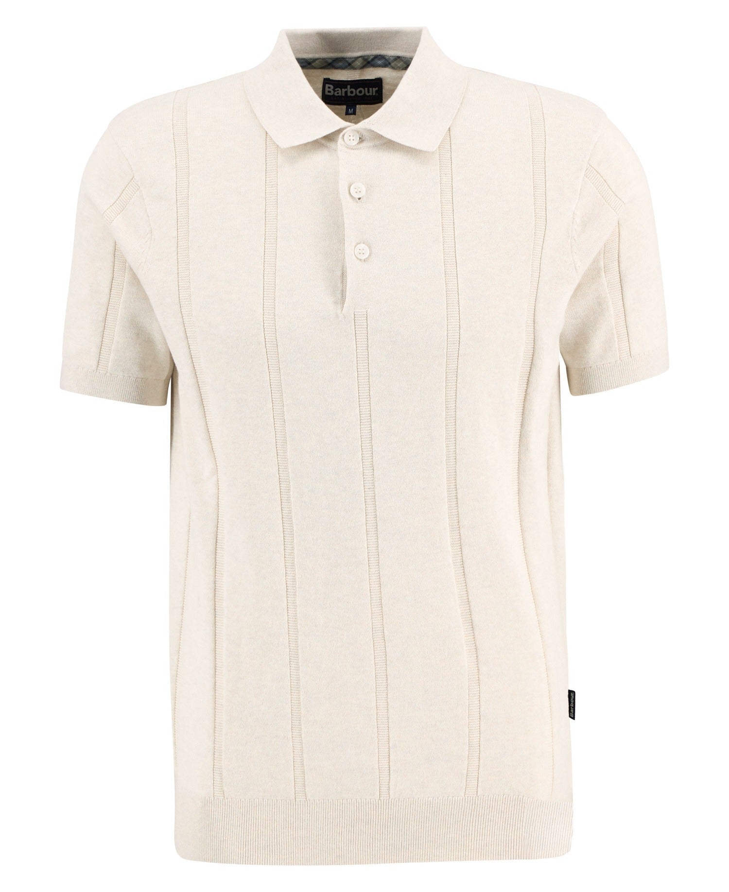 Young Ideas & Henmores -Wellburn Knitted Polo Shirt -BE72 Oatmeal -M
