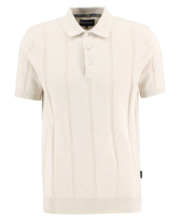 Young Ideas & Henmores -Wellburn Knitted Polo Shirt -BE72 Oatmeal -M