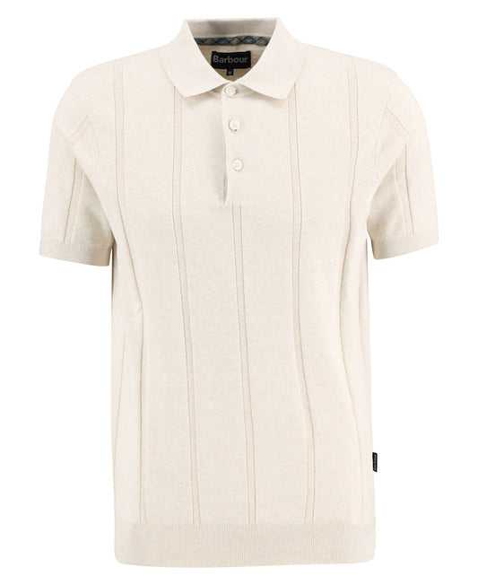Young Ideas & Henmores -Wellburn Knitted Polo Shirt -BE72 Oatmeal -M