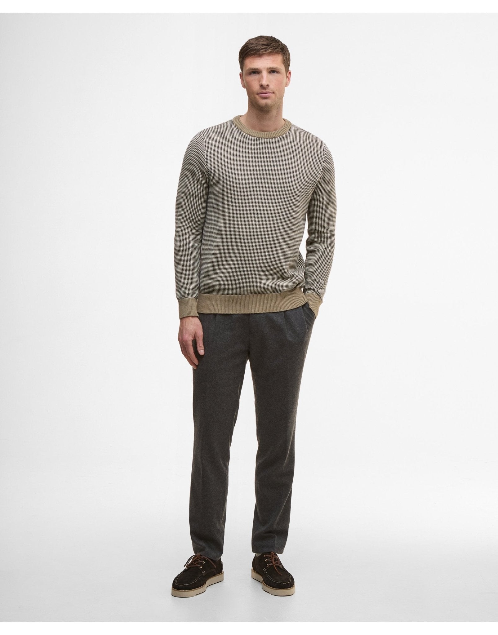 Young Ideas/Henmores - Wells Crew Neck Sweater - ST17 Washed Stone - M