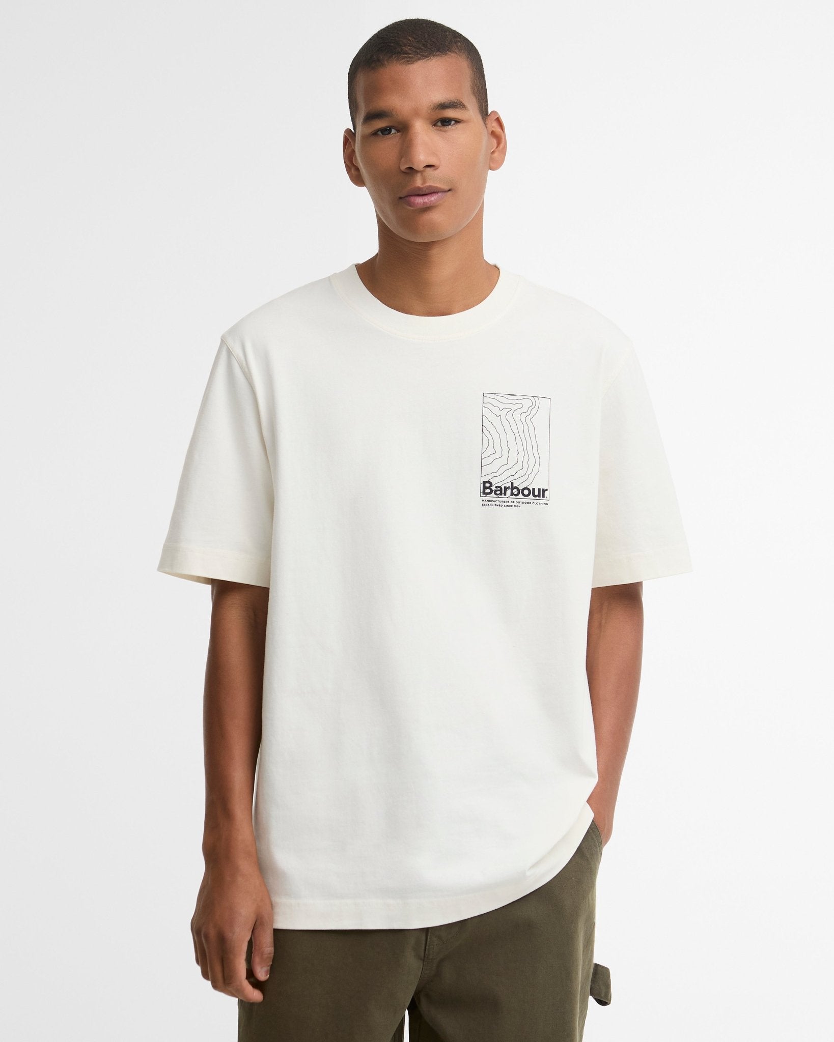 Young Ideas & Henmores -Woodbine Relaxed Graphic T-Shirt -WH32 Whisper White -L
