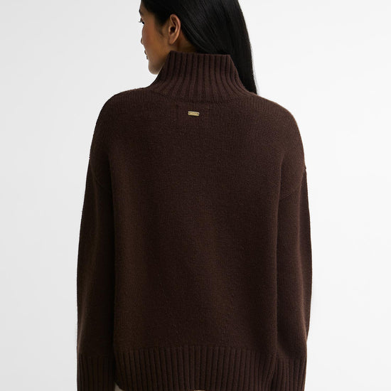 Young Ideas & Henmores -Woodhouse Cashmere Blend Funnel Neck Knitted Jumper -OL71 Olive -8