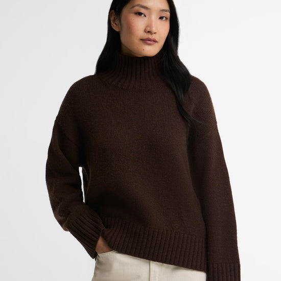 Young Ideas & Henmores -Woodhouse Cashmere Blend Funnel Neck Knitted Jumper -RU51 Rustic -8