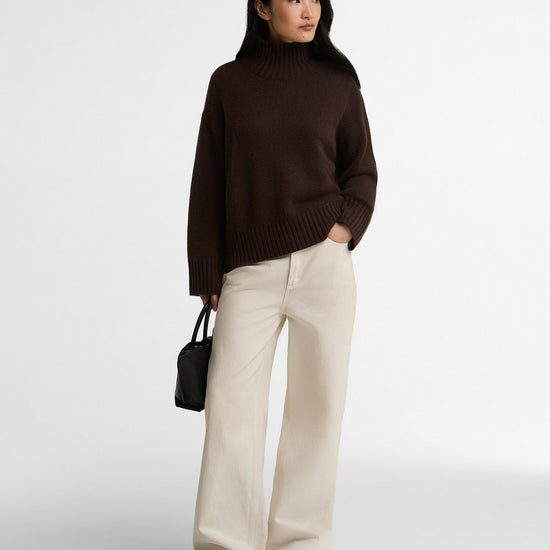 Young Ideas & Henmores -Woodhouse Cashmere Blend Funnel Neck Knitted Jumper -RU51 Rustic -8