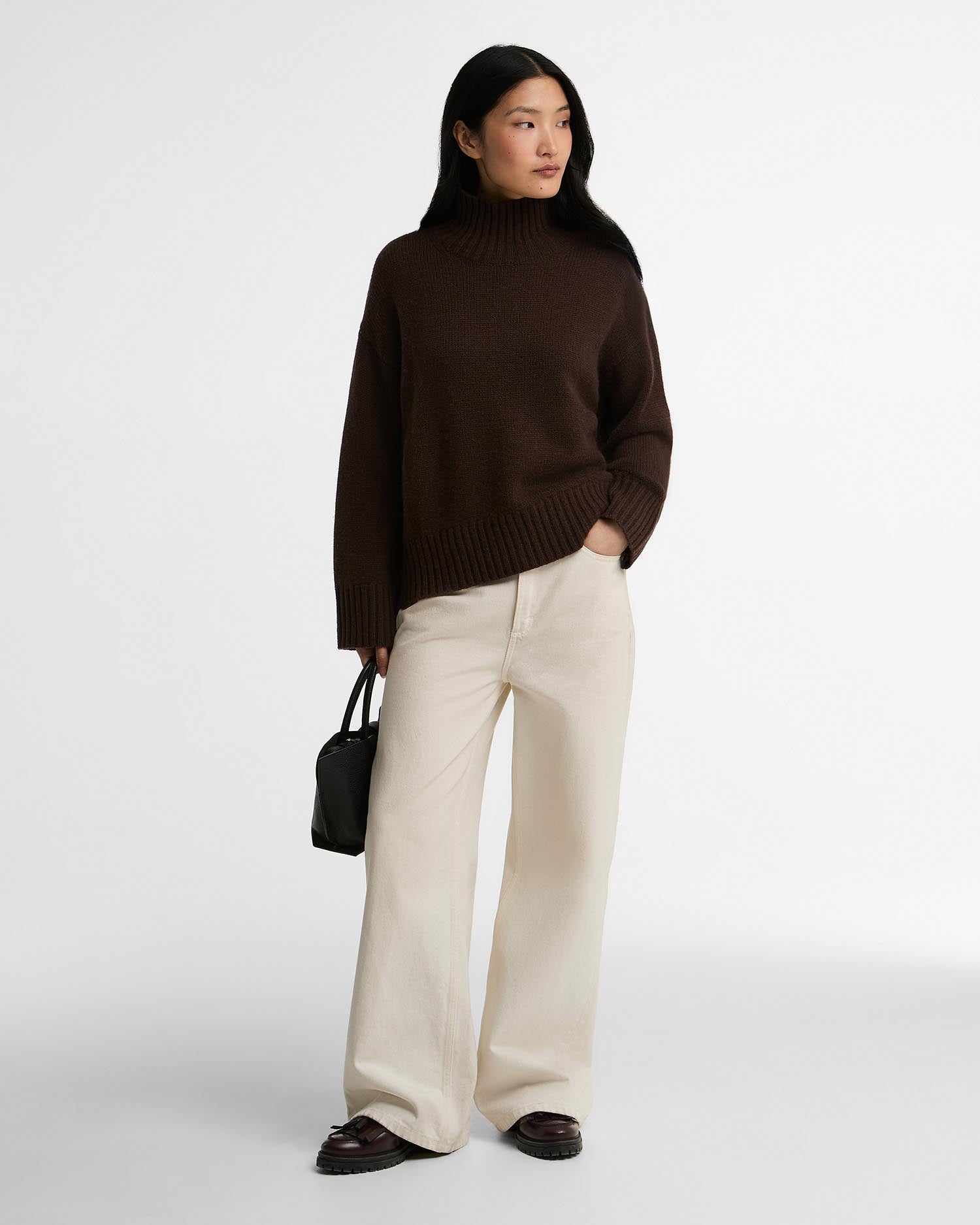 Young Ideas & Henmores -Woodhouse Cashmere Blend Funnel Neck Knitted Jumper -RU51 Rustic -8