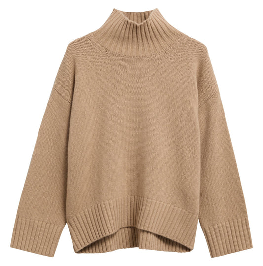 Young Ideas & Henmores -Woodhouse Cashmere Blend Funnel Neck Knitted Jumper -BE93 Warm Trench -8
