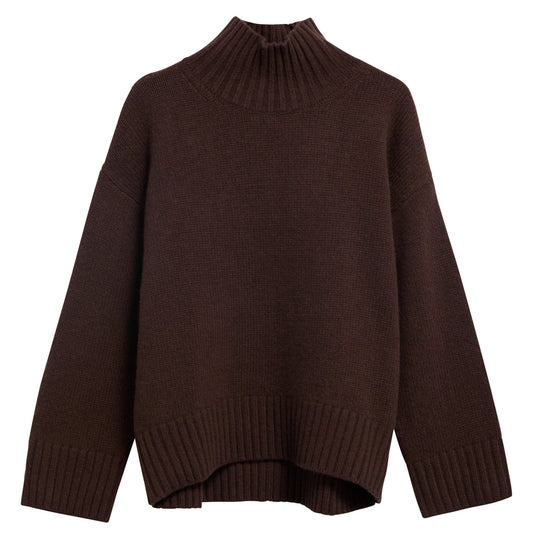 Young Ideas & Henmores -Woodhouse Cashmere Blend Funnel Neck Knitted Jumper -RU51 Rustic -8