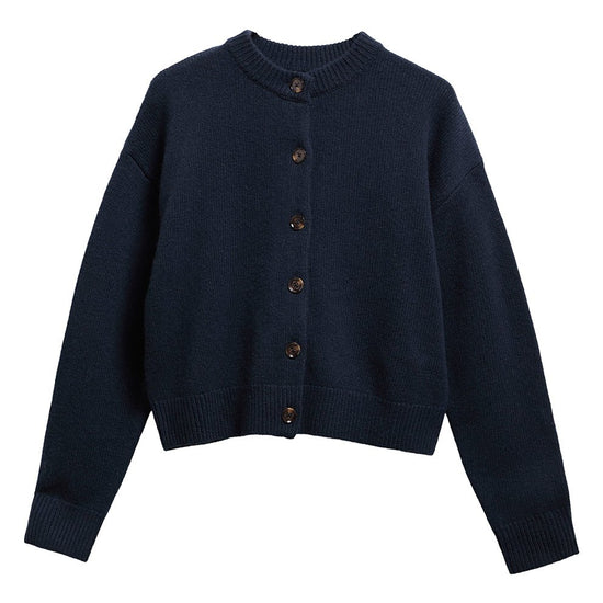 Young Ideas & Henmores -Woodhouse Cashmere Blend Knitted Cardigan -NY73 Navy -8