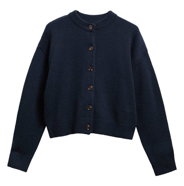 Young Ideas & Henmores -Woodhouse Cashmere Blend Knitted Cardigan -NY73 Navy -8