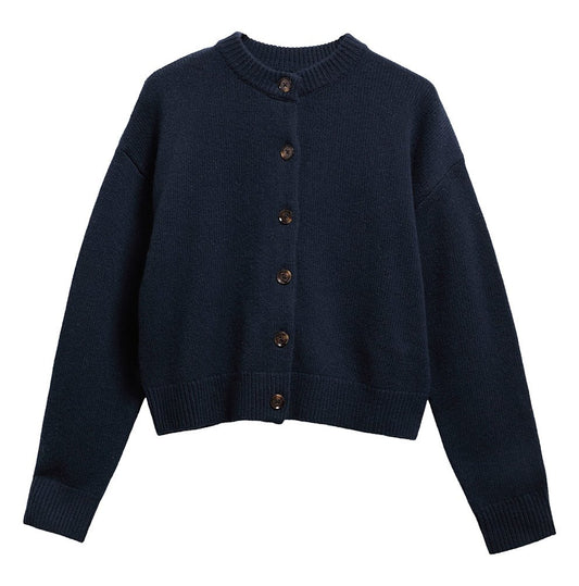 Young Ideas & Henmores -Woodhouse Cashmere Blend Knitted Cardigan -NY73 Navy -8