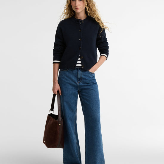 Young Ideas & Henmores -Woodhouse Cashmere Blend Knitted Cardigan -NY73 Navy -8