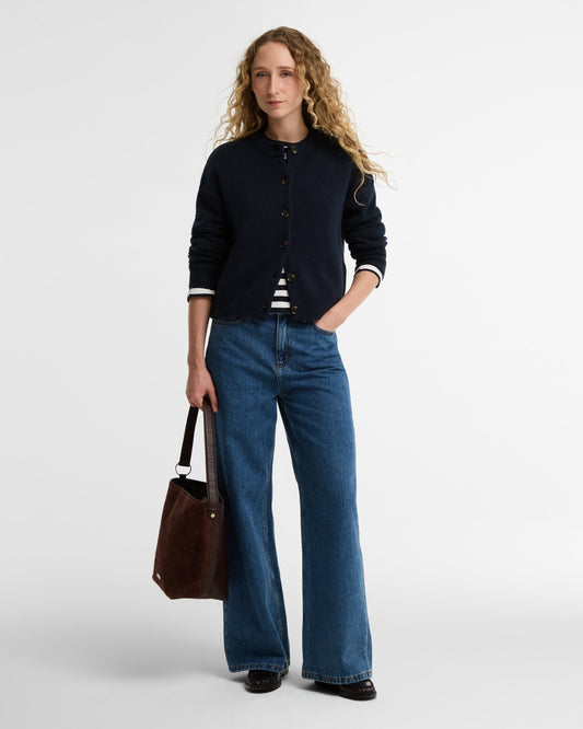 Young Ideas & Henmores -Woodhouse Cashmere Blend Knitted Cardigan -NY73 Navy -8
