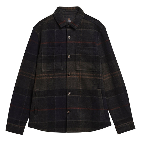 Young Ideas & Henmores -Woodlane Brushed Check Overshirt -TN43 Shadow Classic Tartan -L