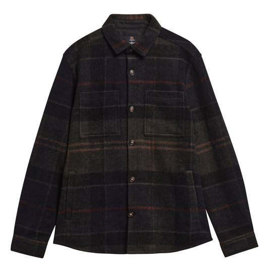 Young Ideas & Henmores -Woodlane Brushed Check Overshirt -TN43 Shadow Classic Tartan -L