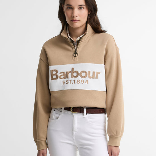 Young Ideas & Henmores -Zaria Half Zip Sweatshirt -BE93 Warm Trench -8