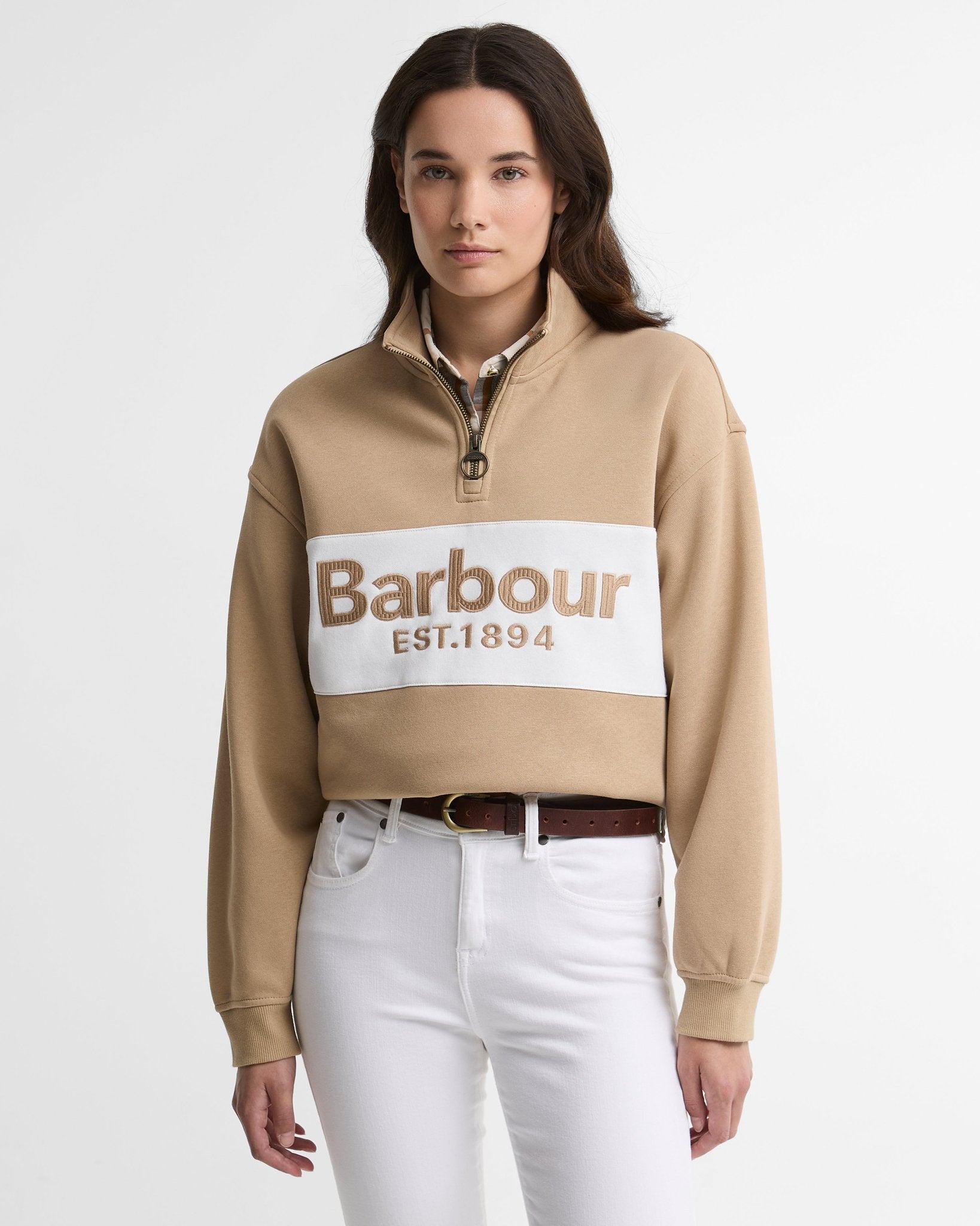 Young Ideas & Henmores -Zaria Half Zip Sweatshirt -BE93 Warm Trench -8