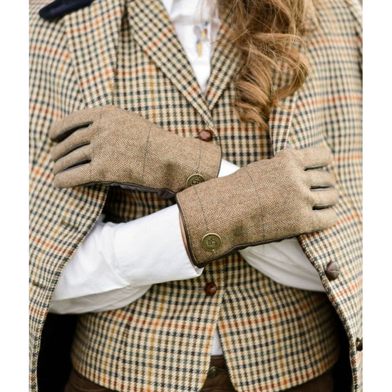 Young Ideas/Henmores - Tweedy Gloves - Tweed/Leather - OS