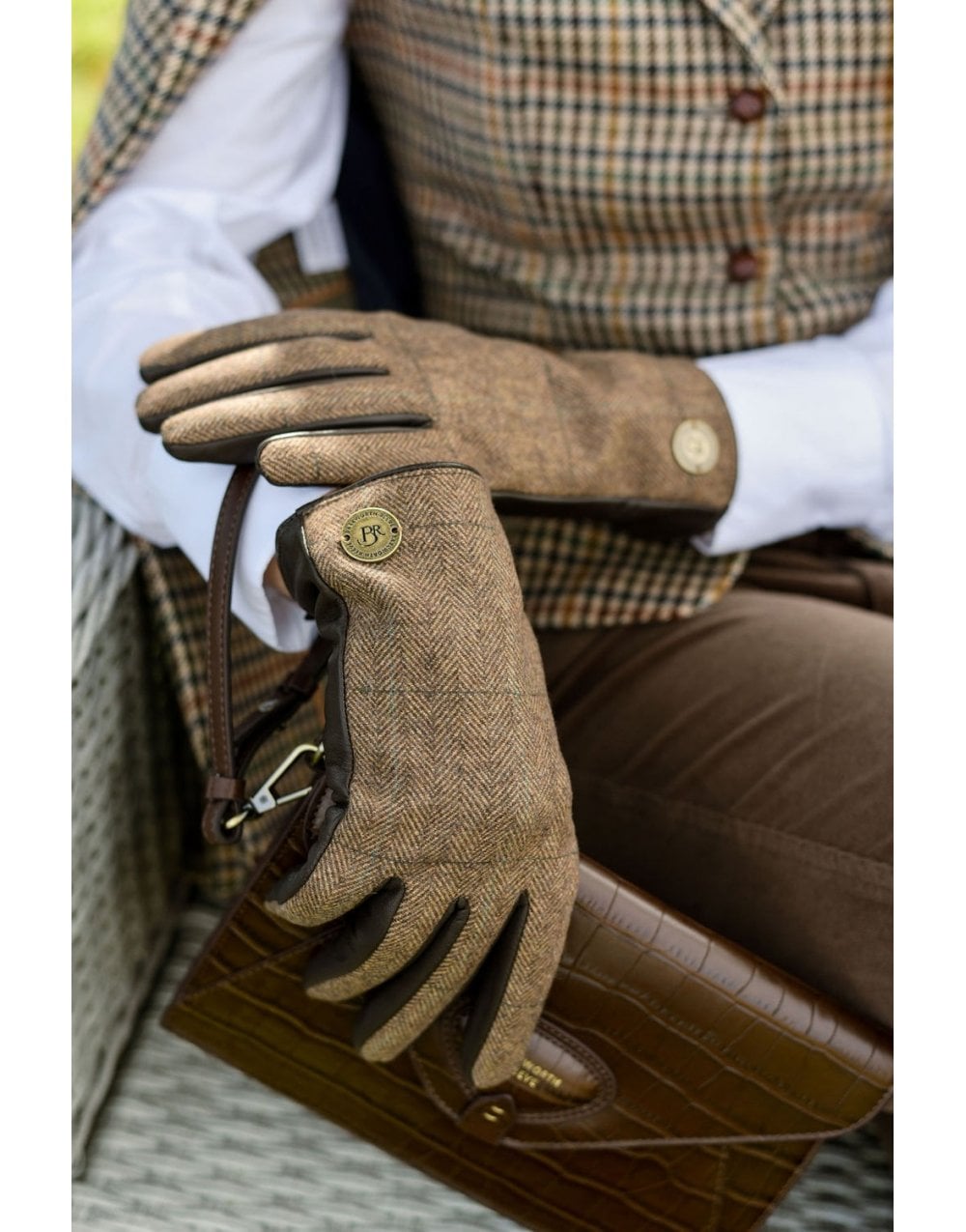 Young Ideas/Henmores - Tweedy Gloves - Tweed/Leather - OS