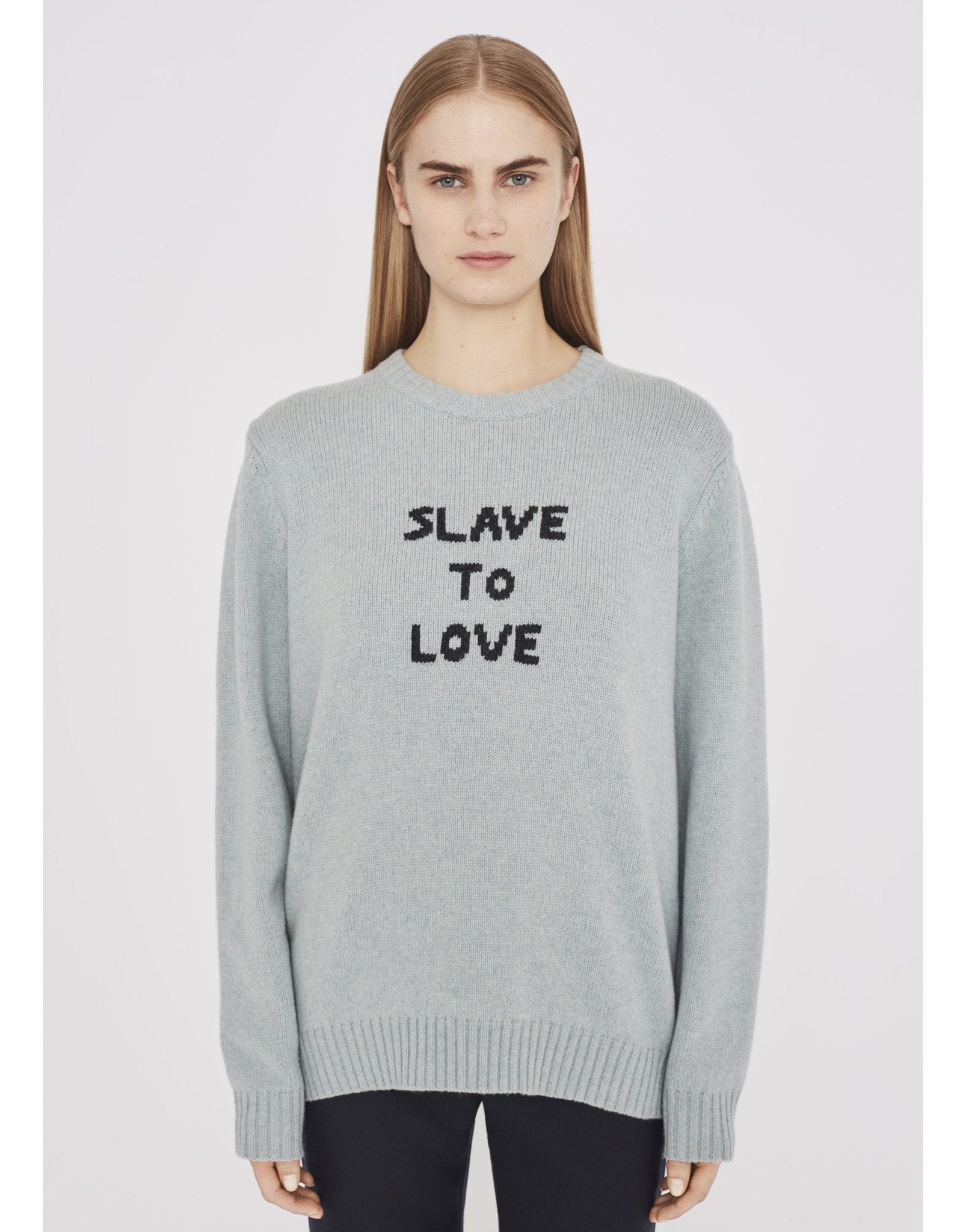 Young Ideas/Henmores - Slave To Love Merino Jumper - Sea Foam & Charcoal - XS