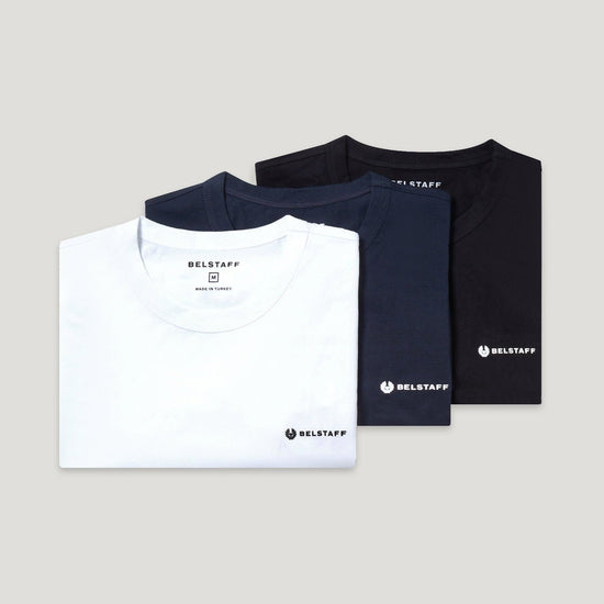 Young Ideas/Henmores - 3 Pack T-Shirt - Black / Dark Ink / White - S