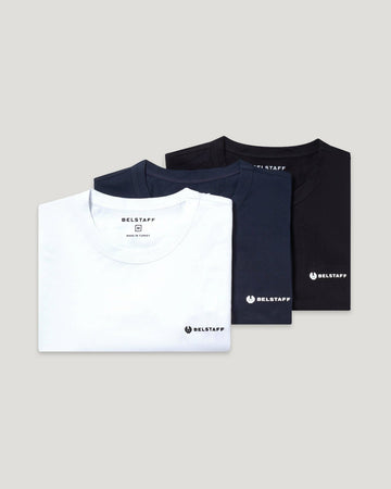 Young Ideas/Henmores - 3 Pack T-Shirt - Black / Dark Ink / White - S