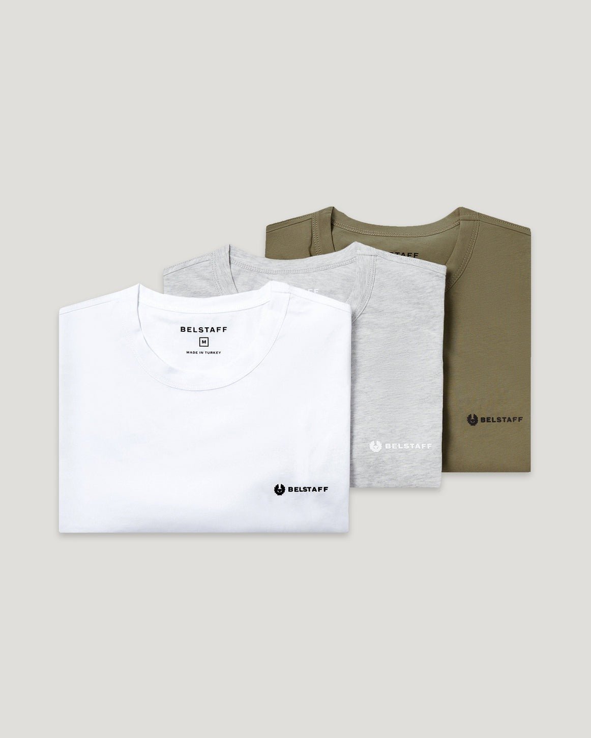 Young Ideas/Henmores - 3 Pack T-Shirt - White / Fatigue Green / Old Silver Heather - S