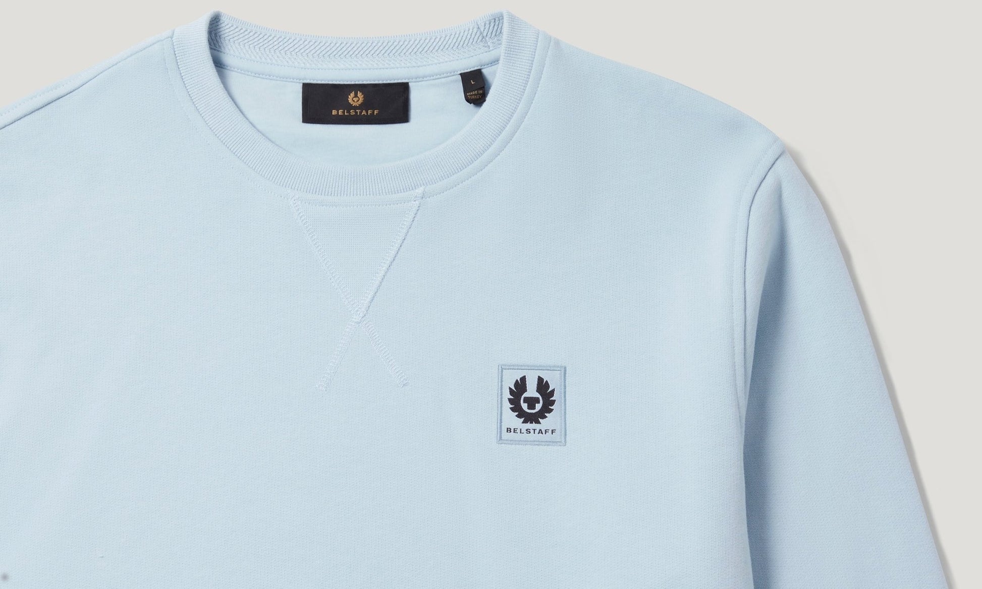 Young Ideas/Henmores - Belstaff Stamp Logo Crew Neck Sweatshirt - Sky Blue - S